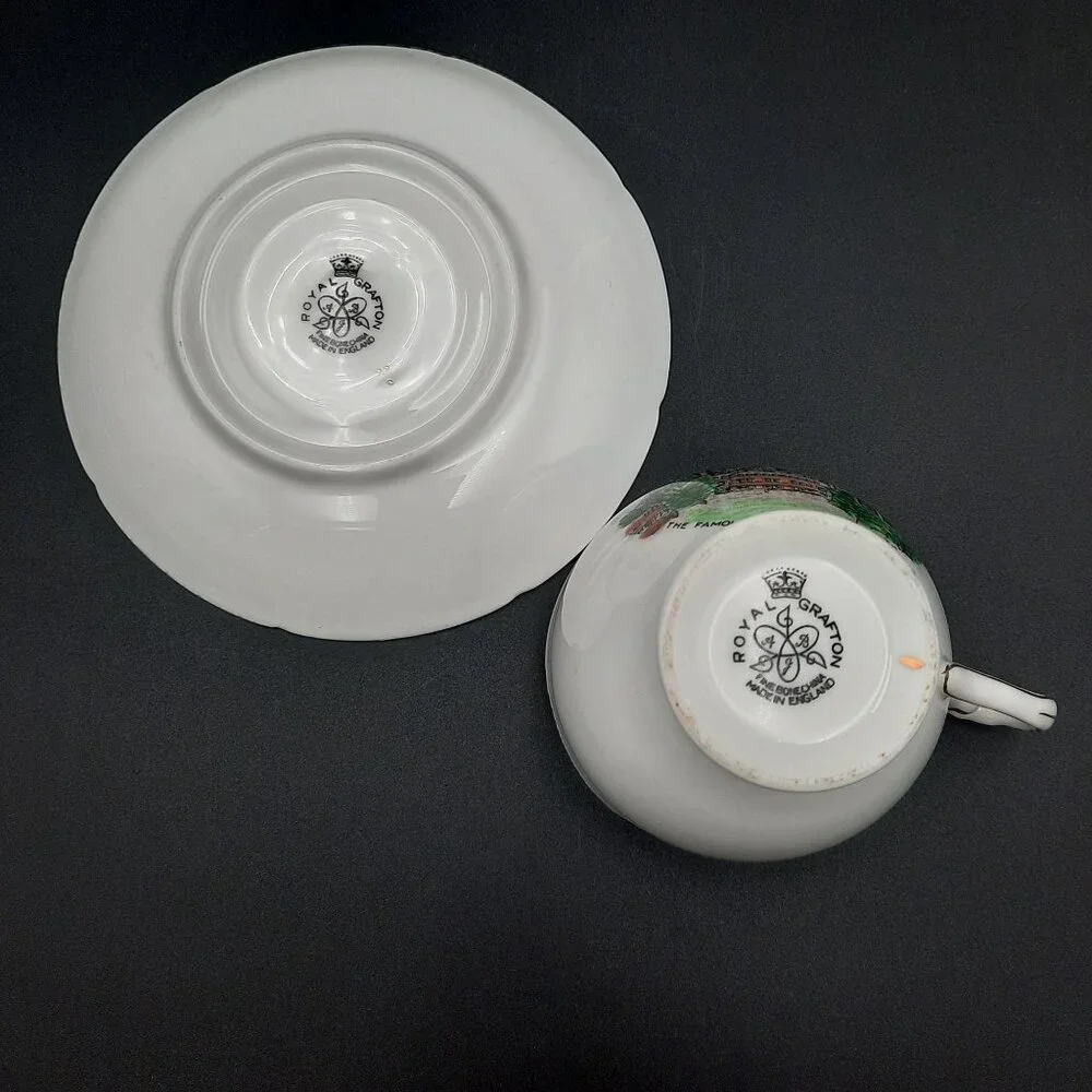 Vintage Royal Grafton Fine Bone China Teacup & Saucer Set With Chateau Frontenac